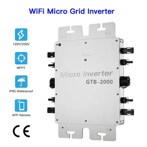 Inverter Mikro Ikat Pada Grid 1200W 1600W 2000W 110V 220V Solar Mppt Baterai Inverter Mikro Berdiri dengan WIFI Aplikasi Seluler