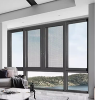 Ventanas y Puertas de Aluminio con Doble Acristalamiento de Alta Calidad, Rejillas de Seguridad con Mosquitera Deslizante para Villa