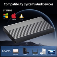 Boîtier de disque dur portable en alliage d'aluminium USB 3.2 externe 2,5 pouces SSD & HDD Case SATA Solid State Compatible avec les ordinateurs portables