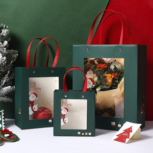 Tùy chỉnh in túi giấy quà tặng giáng sinh với cửa sổ PVC trong suốt để đóng gói kỳ nghỉ và sử dụng mua sắm bán lẻ - Product Image 6