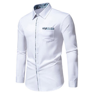 <span class=keywords><strong>Chemise</strong></span> à manches longues rose pour hommes <span class=keywords><strong>Chemise</strong></span> à la mode classique d'automne pour hommes Vêtements pour hommes de haute qualité pour les affaires, les fêtes et les mariages - Product Image 5