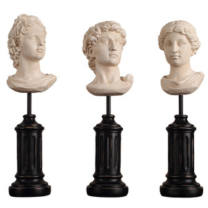 Sculptures de portraits rétro européennes en résine, lot de 3, pour décoration artistique de table et de maison - Product Image 5