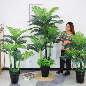Arbre de plantes artificielles de décoration de maison moderne avec des plantes d'aménagement paysager de jardin en pot en plastique - Product Image 2