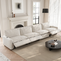 Sofá Reclinable Eléctrico Moderno ATUNUS, Conjunto de Sofás Inteligentes en Forma de L, Conjunto de Sofás de Tela para Sala de Estar/Cine en Casa