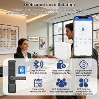 Kunci Pintar Anti Maling Cerradura Inteligente Tuya Wifi TTlock Rfid Sidik Jari Digital untuk Pintu Kayu