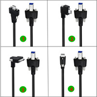 Câble USB Type-C 3.0 femelle à panneau, avec fixation par vis, cordon industriel en cuivre à angle droit en L pour imprimante