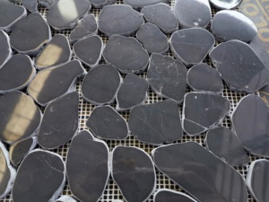 Mosaik batu kerikil hitam jatuh buatan tangan marmer Cobble tidak beraturan ubin mosaik rusak untuk lantai - Product Image 5