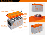 Batterie à cycle profond 100AH 12V GEL batterie batterie plomb-acide