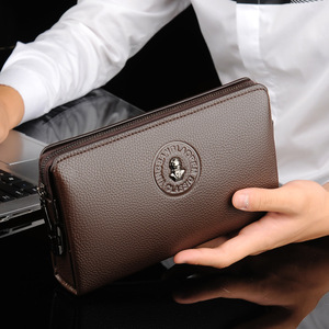 2025 nouveau décontracté hommes PU en cuir souple pochette grande capacité téléphone fermeture éclair longue doublure en Polyester étanche argent <span class=keywords><strong>porte</strong></span>-<span class=keywords><strong>monnaie</strong></span> - Product Image 3
