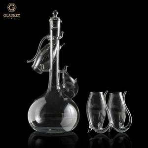 Crystal Port Postre Wine Sippers & Decanter Sherry Degustación Gafas Cena Bebida Cristalería Vasos Set 4 con jarra - Product Image 5