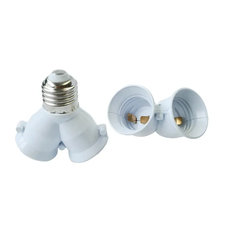 Edison Vít Đèn Cơ Sở E27 Để 2E27 Đèn Ổ Cắm E27 Bóng Đèn Adaptor Chủ Chuyển Đổi Extender Chủ E27 Để Hai E27