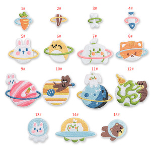 アニマルプラネット漫画刺繍パッチ自己接着フェルト布ステッカーファブリックベースのバッグデコレーションPVCコンピュータ用 - Product Image 6