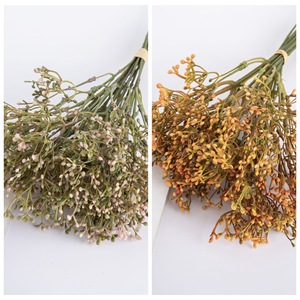 Bouquet de fleurs artificielles CallaFloral Gypsophile, orange clair et rose mélangé, en plastique, pour décoration de mariage, style INS - Product Image 3