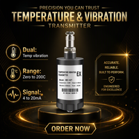 Capteur de surveillance des vibrations à 3 axes, transmetteur de température et de vibrations 4-20mA DC24V, contrôle des processus industriels