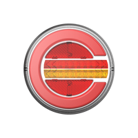 Feu arrière LED rond ECE E-MARK 5,5 pouces pour camion, 12-24V, clignotant dynamique, montage à vis, feu de freinage combiné arrière pour remorque, réflecteur