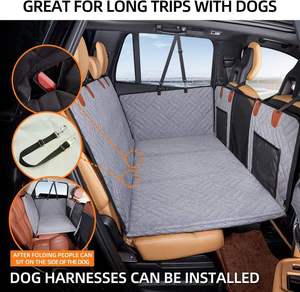 Housse de siège auto <span class=keywords><strong>pour</strong></span> animaux de compagnie avec fenêtre en maille imperméable, tapis extenseur de siège arrière durable et antidérapant <span class=keywords><strong>pour</strong></span> la <span class=keywords><strong>protection</strong></span> de l'intérieur de la <span class=keywords><strong>voiture</strong></span> <span class=keywords><strong>pour</strong></span> <span class=keywords><strong>chien</strong></span> - Product Image 4