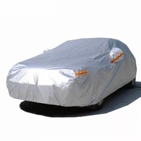 Housse de voiture avec protection solaire, hydrofuge, isolante thermiquement, pare-soleil personnalisable, housse extérieure argentée en polyester 170T