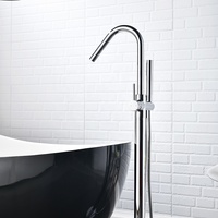Robinet de baignoire autoportant haut de gamme pour hôtels et complexes hôteliers, design commercial, garantie 5 ans, en laiton chromé, monocommande, jet doux