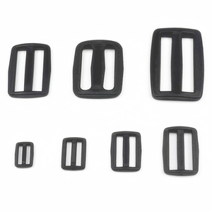 Hebillas de ajuste curvas de plástico negro de <span class=keywords><strong>20mm</strong></span>-50mm, hebillas deslizantes de tres barras para correas de mochila deportiva y accesorios de camping - Product Image 2