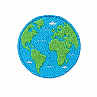 Parche de Tela Redondo Personalizado AWELLS con Mapa del Mundo, para Mochilas, Chaquetas, Gorras y Accesorios de Viaje