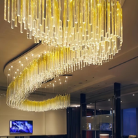 Lustre de luxe moderne au plafond à LED Luminaire suspendu élégant à base de verre pour la décoration intérieure Offre Spéciale pour hôtels et villas