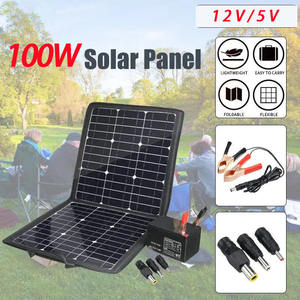 EU US Stock Lightweight 1.7kg Portable 72W Folding High Efficiency <b>Solar</b> MPPT Type Outdoor Charger USB/DC Output 3.6A Black for - Product Image 4