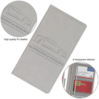 Porte-documents de voiture portable en cuir PU personnalisé, léger, pour permis de conduire