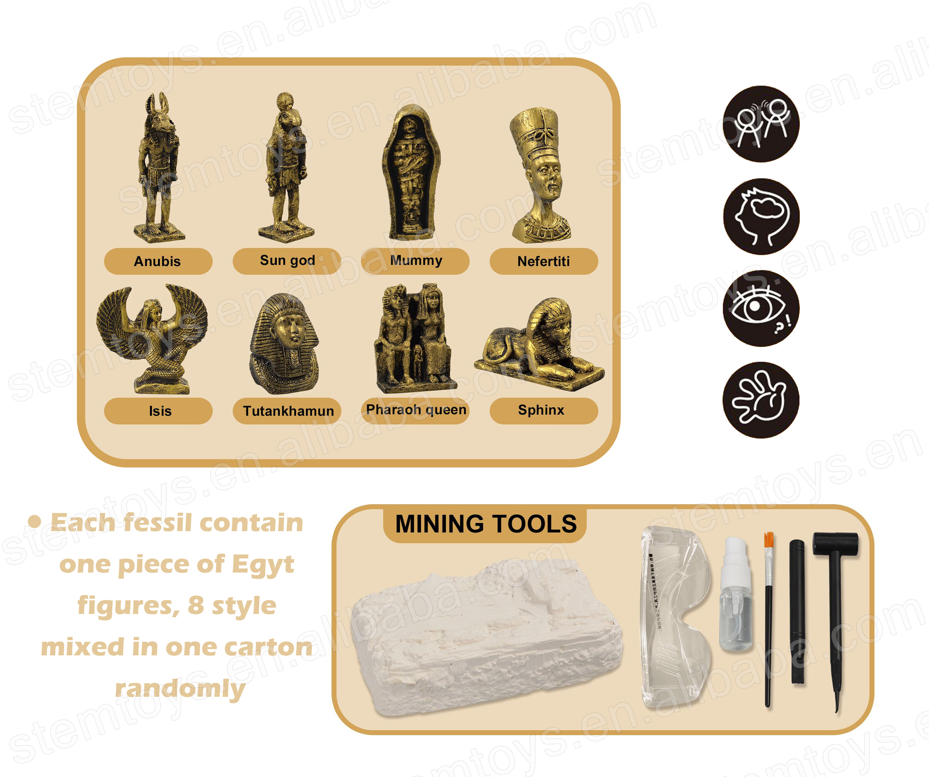 Lisciani - Crazy Science - Pyramide - Kit Educatif - Découverte de l'Egypte Antique - Archéologie - Hiéroglyphes - Décors 3D - Pour Enfants à Partir de 7 ans