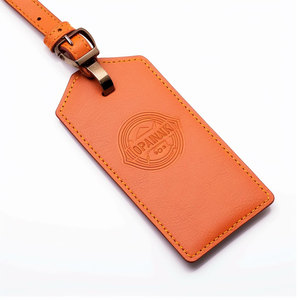 Trip Airport Flight Travel Gifts Custom logo Embossed PU Vegan Leather Luggage Travel Tag - Product Image 3