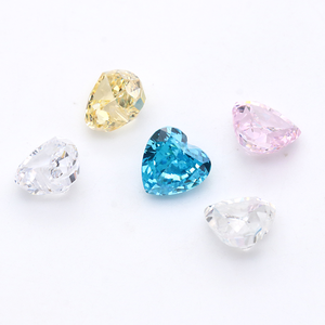 Nhà máy trực tiếp aaaaaa <span class=keywords><strong>Cubic</strong></span> <span class=keywords><strong>Zirconia</strong></span> 8x8 mét nghiền nát Iced cut tổng hợp CZ đá quý hình trái tim Loose CZ Stones đối với trang sức - Product Image 3