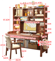 Bureau d'étude en bois massif avec étagère et hauteur réglable pour enfants et bureau à domicile - Vente en gros