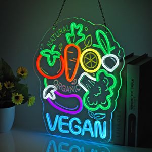 Letrero Luminoso <span class=keywords><strong>Vegano</strong></span>, Luz LED Ultrabrillante con Alimentación USB. Ideal para decoración de paredes en restaurantes, tiendas, cafeterías, bares, fiestas y en el hogar. - Product Image 4