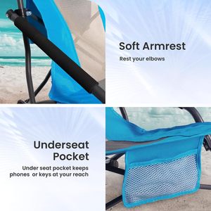 Chaise de camping et de pêche pliable portable, mobilier d'extérieur pour la plage et le camping - Product Image 5