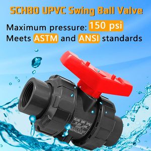 Vanne à boisseau sphérique en <span class=keywords><strong>PVC</strong></span> gris foncé à raccordement direct PN10/16 DIN ANSI pour conduites d'eau et de produits chimiques – Offre Spéciale - Product Image 3