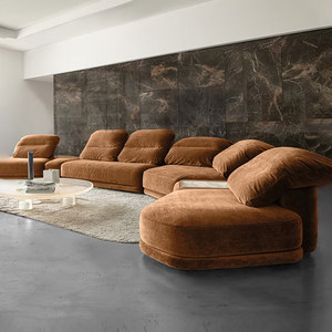 Sofá Modular Curvo Minimalista de Diseño Italiano, Sofá Seccional de Tela Irregular para Sala de Estar - Product Image 3