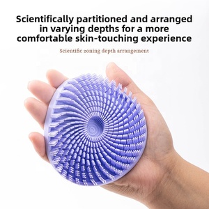 Nouvel outil de massage rotatif en silicone, brosse de nettoyage douce pour le soin de la peau, marque Wayhive, rose mandarine/violet/vert herbe WH-0222-71 - Product Image 3