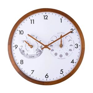 Horloge murale en bois fonctionnelle de style simple pour décoration intérieure moderne avec marée et carte <span class=keywords><strong>lunaire</strong></span> - Product Image 1