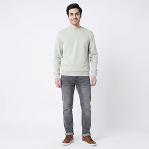 Sweat-shirt en molleton de coton uni à la vente chaude, impression personnalisée, broderie, col rond, basiques, hommes, sweat-shirts respirants - Product Image 1