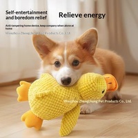Jouet pour chien en peluche, canard endormi, durable, à mâcher, sonore, anti-ennui, pour chats et chiens de 0 à 24 mois, fabriqué en Chine