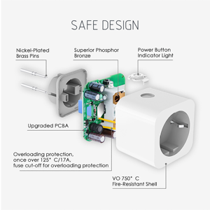 <span class=keywords><strong>Prise</strong></span> intelligente WiFi Tuya Life EU 16A avec contrôle vocal Alexa, contrôle par application Life et surveillance <span class=keywords><strong>de</strong></span> la consommation d'énergie - Product Image 3