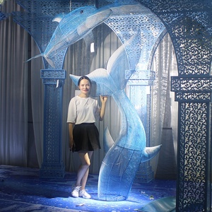 Décoration de mariage personnalisée, nouvelle conception professionnelle, haute qualité, série Océan Bleu, queue de poisson en fer pour la maison et les centres commerciaux - Product Image 3