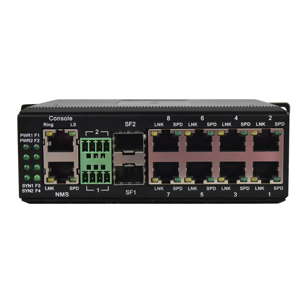Managed Industrial 8 Ports Poe Network Switch Din Rail Fast Gigabit Ethernet Switches With 2 Gigabit SFP Ports