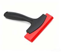 Raclette en caoutchouc rouge robuste pour le bricolage – Outil pour le nettoyage des joints de carrelage, le décapage des taches d'eau sur le verre et le lissage du papier peint