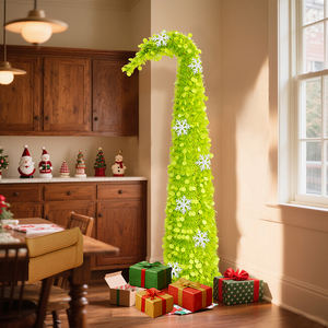 Décoration <span class=keywords><strong>de</strong></span> fête <span class=keywords><strong>de</strong></span> Noël 2025, arbre <span class=keywords><strong>de</strong></span> Noël pliable à col courbé en PVC extensible <span class=keywords><strong>de</strong></span> 1,5 mètre, ornement <span class=keywords><strong>de</strong></span> Noël - Product Image 6