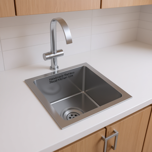 Fregadero de Cocina de Acero Inoxidable, de un Solo Tazón, Cuadrado, de Instalación Bajo Encimera, Superficie Pulida, Diseño Minimalista, Fácil de Limpiar, Montaje en Cubierta - Product Image 2