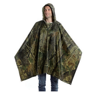 DFR0126 Camouflage Hooded Rain Poncho Waterproof <b>Raincoat</b> Jacket for <b>Men</b> Women Adults - Product Image 1