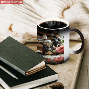 Mug personnalisé 11oz en céramique noire givrée, changeant de couleur à la chaleur, pour événements et célébrations - Product Image 3