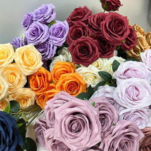 Bouquet de roses artificielles en soie multicolore 9 têtes blanc bleu <span class=keywords><strong>mariage</strong></span> événement saint valentin <span class=keywords><strong>décoration</strong></span> <span class=keywords><strong>florale</strong></span> <span class=keywords><strong>pas</strong></span> <span class=keywords><strong>cher</strong></span> - Product Image 6