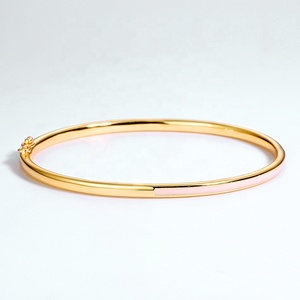 Mode <span class=keywords><strong>or</strong></span> vermeil moitié émail double couleur 925 <span class=keywords><strong>bracelet</strong></span> <span class=keywords><strong>jonc</strong></span> en argent massif - Product Image 2