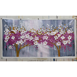 Mintura grande tela fatta a mano astratta 3D coltello albero pittura a olio moderna decorazione per la casa arte della parete paesaggio personalizzato - Product Image 2